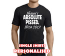 Absolute Pissed White Custom Stag T-Shirt - Any Name - Party Tee