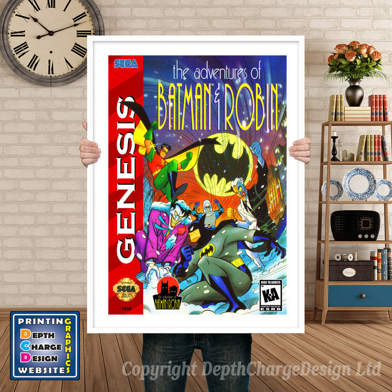 Adventures Of Batman And Robin - Sega Megadrive Inspired Retro Gaming Poster A4 A3 A2 Or A1