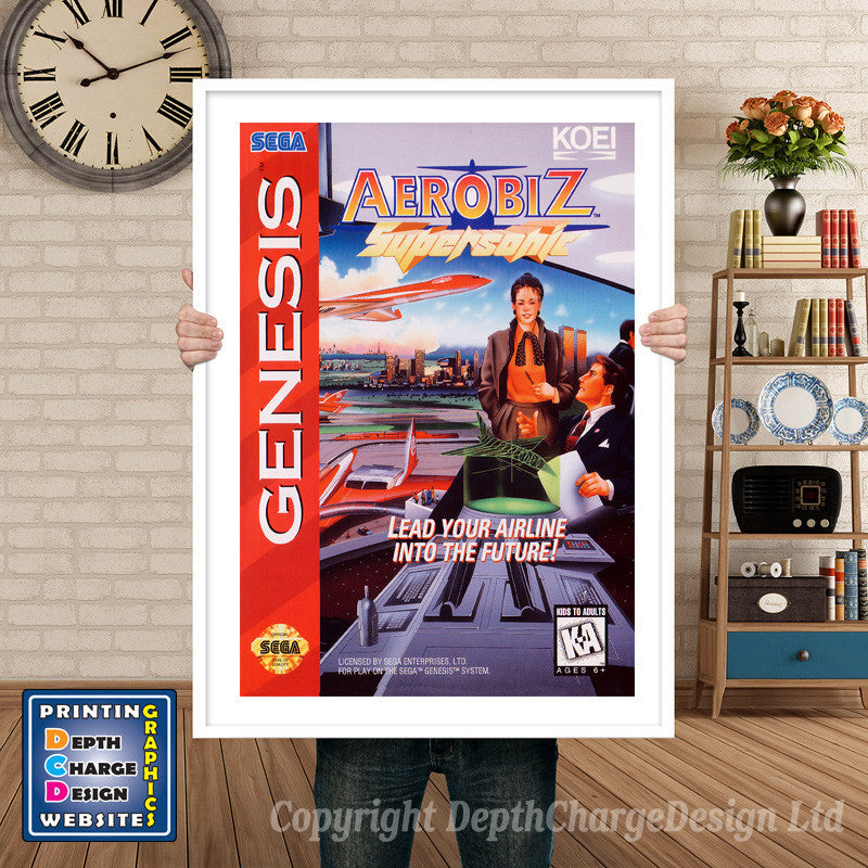 Aerobiz Supersonic - Sega Megadrive Inspired Retro Gaming Poster A4 A3 A2 Or A1