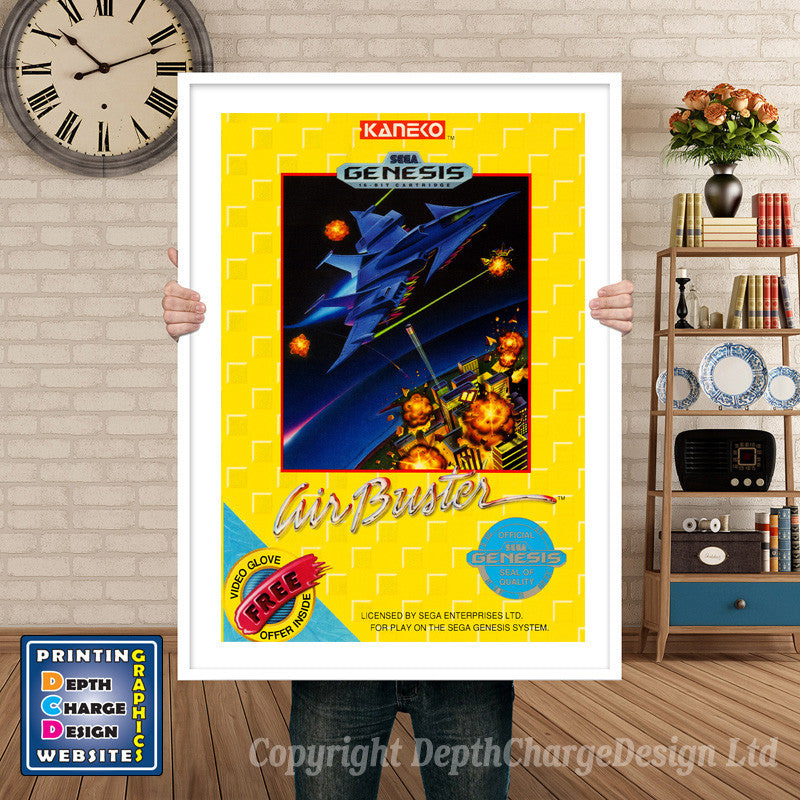 Airbuster - Sega Megadrive Inspired Retro Gaming Poster A4 A3 A2 Or A1