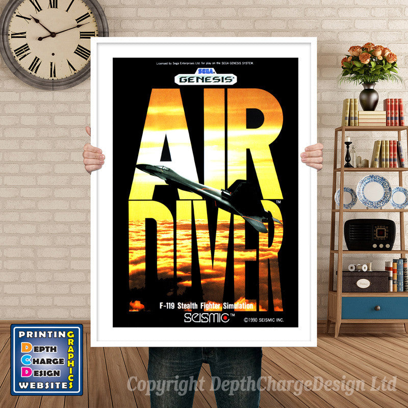 Airdiver - Sega Megadrive Inspired Retro Gaming Poster A4 A3 A2 Or A1