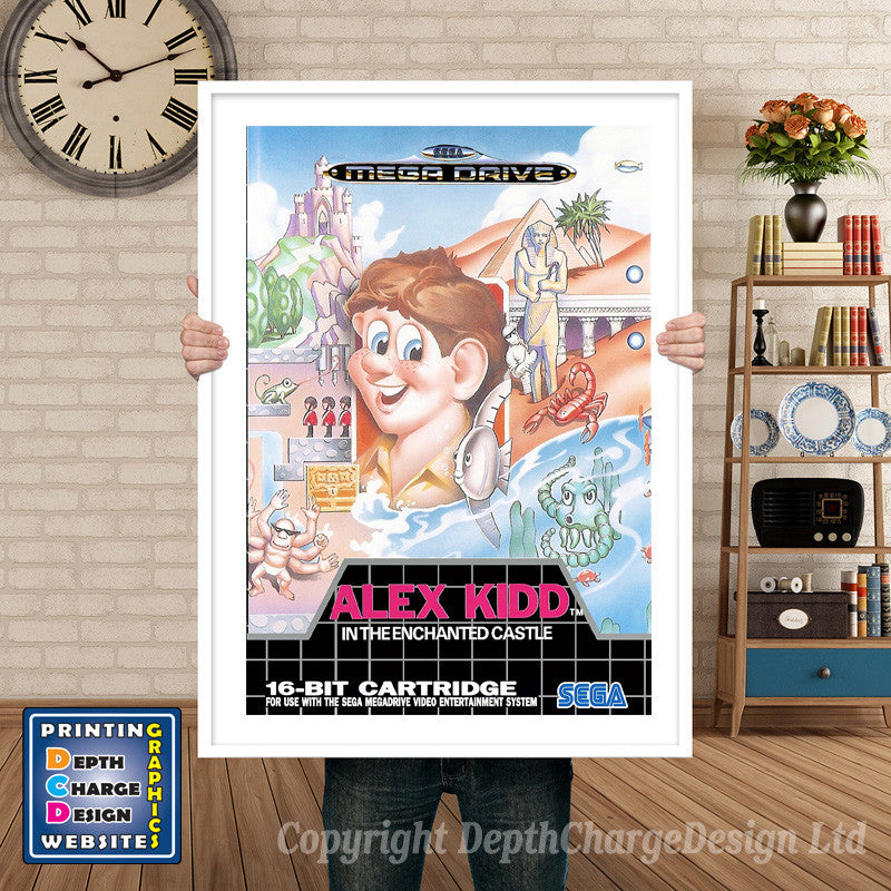 Alex Kidd Br - Sega Megadrive Inspired Retro Gaming Poster A4 A3 A2 Or A1