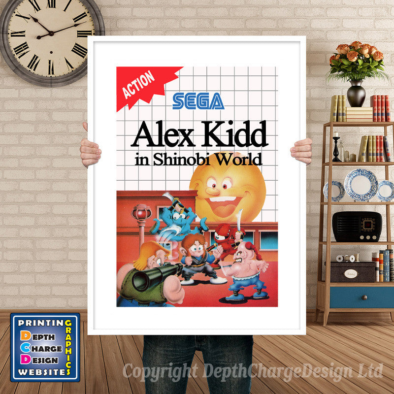 Alex Kidd Shinobi World Inspired Retro Gaming Poster A4 A3 A2 Or A1
