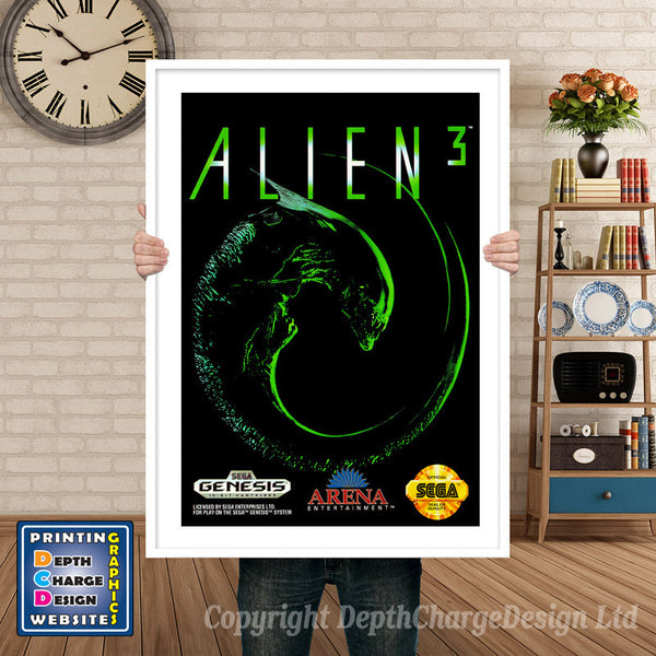 Alien3 - Sega Megadrive Inspired Retro Gaming Poster