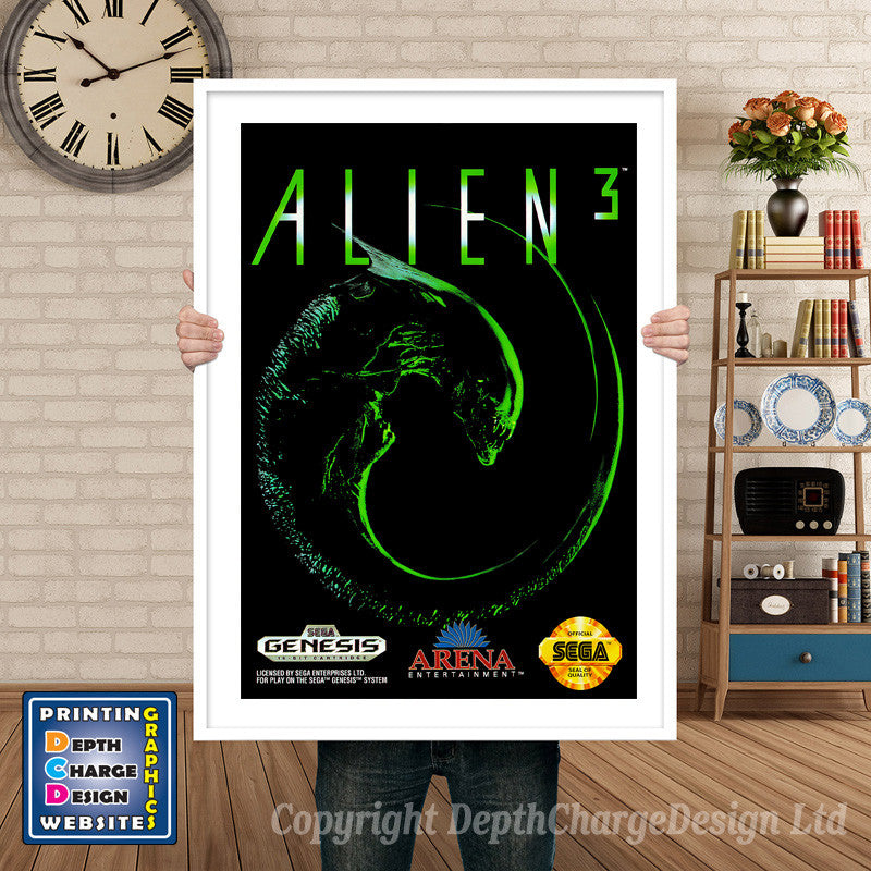 Alien3 - Sega Megadrive Inspired Retro Gaming Poster A4 A3 A2 Or A1