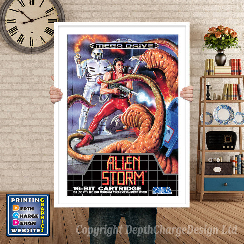 Alien Storm Eu - Sega Megadrive Inspired Retro Gaming Poster A4 A3 A2 Or A1