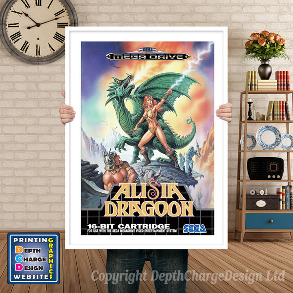 Alisia Dragoon Eu - Sega Megadrive Inspired Retro Gaming Poster