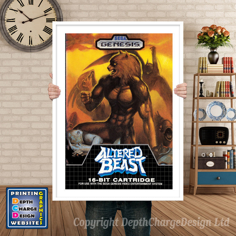Altered Beast - Sega Megadrive Inspired Retro Gaming Poster A4 A3 A2 Or A1 – Altered Beast - Sega Megadrive Inspired Retro Gaming Poster