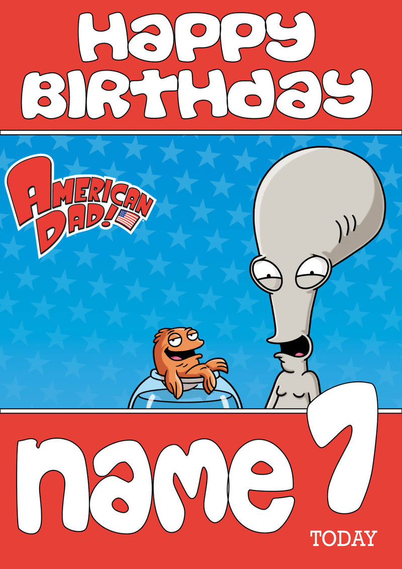 THEME INSPIRED Kids Adult Personalised Birthday Card American Dad Birthday Card 2