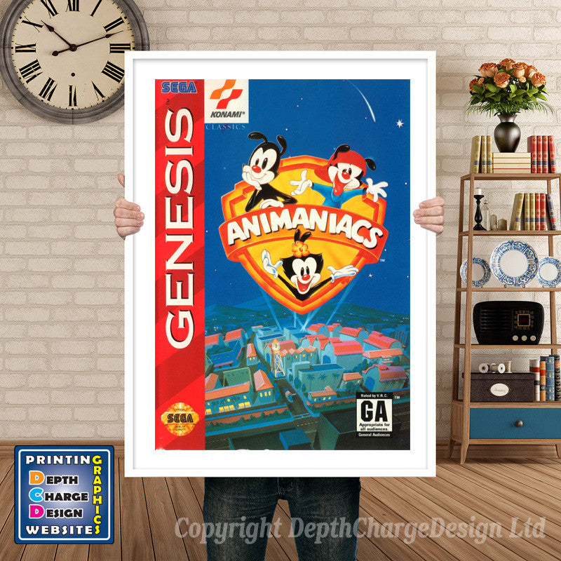 Animaniacs - Sega Megadrive Inspired Retro Gaming Poster A4 A3 A2 Or A1