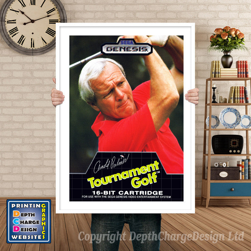 Arnold Palmer Tournament Golf - Sega Megadrive Inspired Retro Gaming Poster A4 A3 A2 Or A1