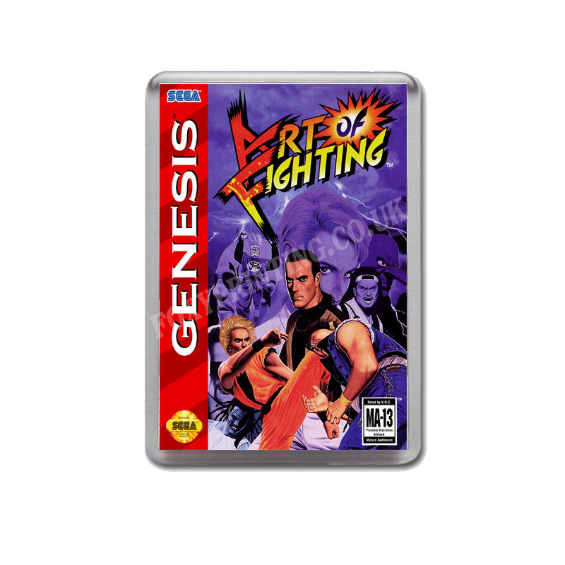 Art Offighting Us Game Style Inspired Sega Megadrive Retro Video Gaming Magnet