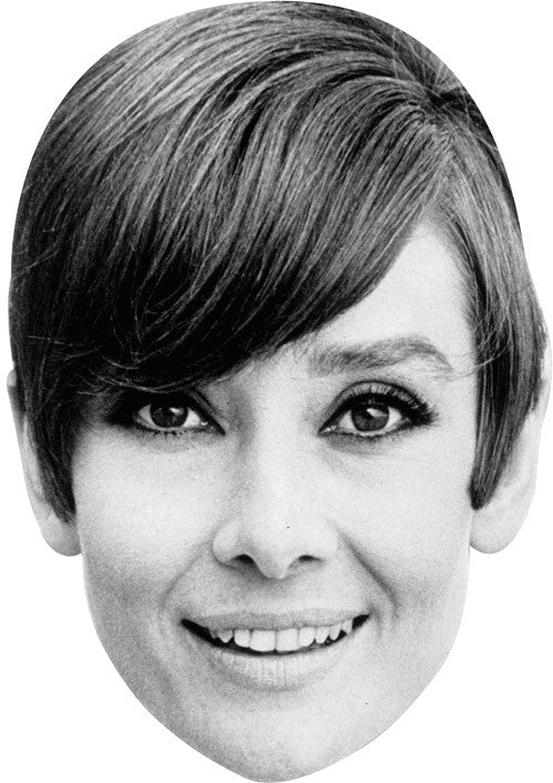 Audrey Hepburn B&W Celebrity Face Mask Fancy Dress Cardboard Costume Mask