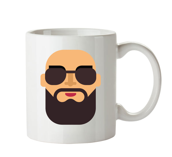 Bald Long Brown Beard Cartoon Mug Adult Mug Office Mug – printed mug product image 1