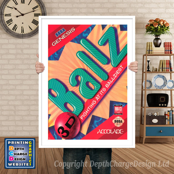 Ballz3d - Sega Megadrive Inspired Retro Gaming Poster