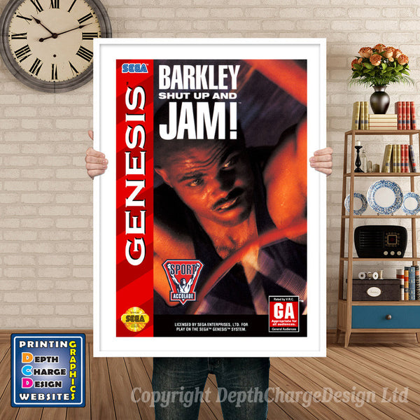 Barkley Shut Up And Jam - Sega Megadrive Inspired Retro Gaming Poster