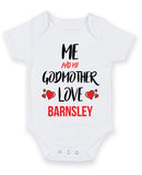 Me and My Godmother Love barnsley Personalised FOOTBALL TEAM Baby Grow