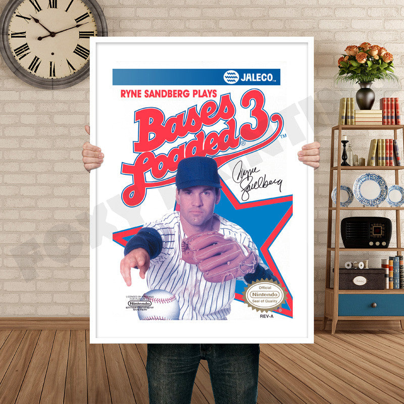 Basesloaded3 Retro GAME INSPIRED THEME Nintendo NES Gaming A4 A3 A2 Or A1 Poster Art 144