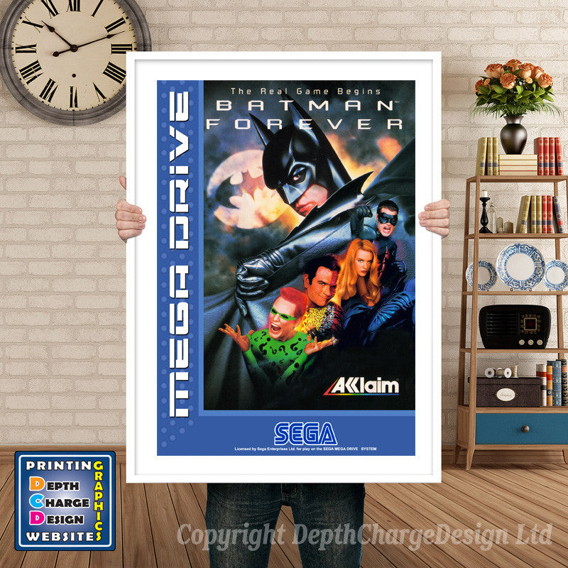 Batman Forever Eu - Sega Megadrive Inspired Retro Gaming Poster A4 A3 A2 Or A1