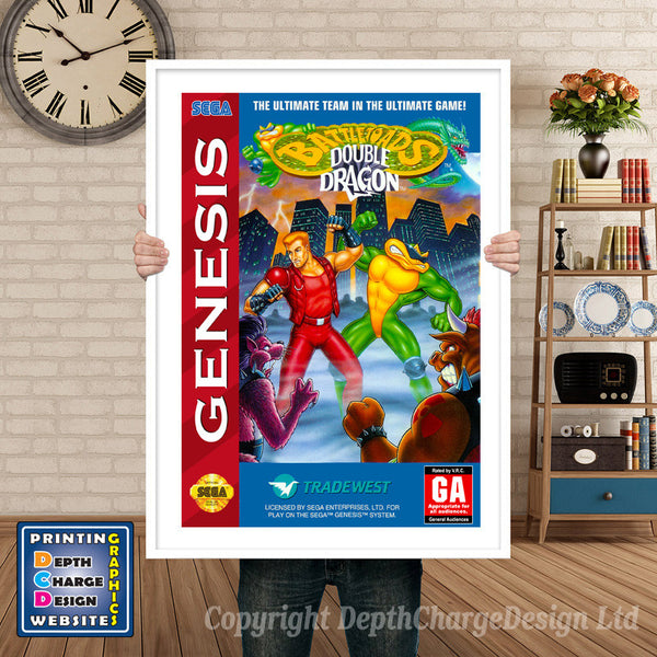 Battle Toads Double Dragon 2 - Sega Megadrive Inspired Retro Gaming Poster