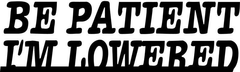 Be Patient Im Lowered Bumper Sticker Novelty Vinyl Car Sticker