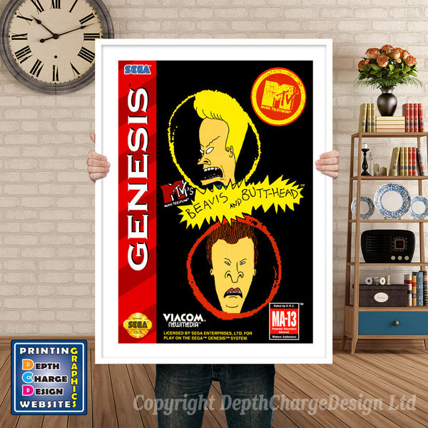 Beavis And Butthead - Sega Megadrive Inspired Retro Gaming Poster