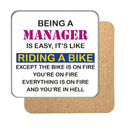 Being a Manager is like riding a Bike Drinks Coaster
