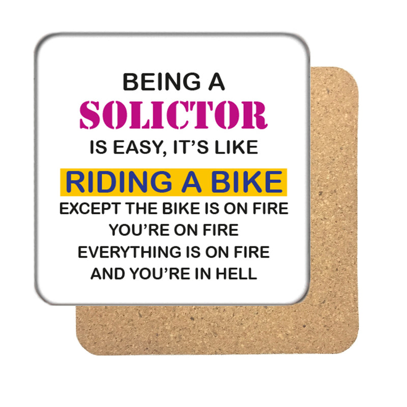 Being a Solicitor is like riding a Bike Drinks Coaster