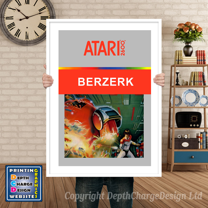 Berzerk Ca - Atari 2600 Inspired Retro Gaming Poster A4 A3 A2 Or A1