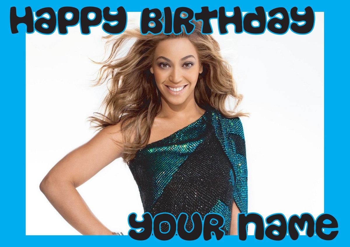 Beyonce Blue Music Style Kids Adult FUNNY Birthday Card