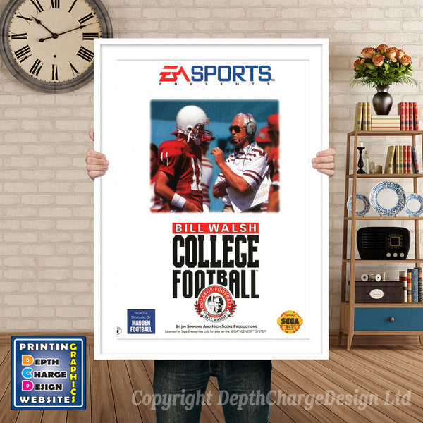 Bill Walsh College Football - Sega Megadrive Inspired Retro Gaming Poster