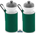 Green Personalised Bottle And Holder - Printed Name And Full Colour Badge - Your Own Personalised Badge