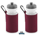 Maroon Personalised Bottle And Holder - Printed Name And Full Colour Badge - Your Own Personalised Badge