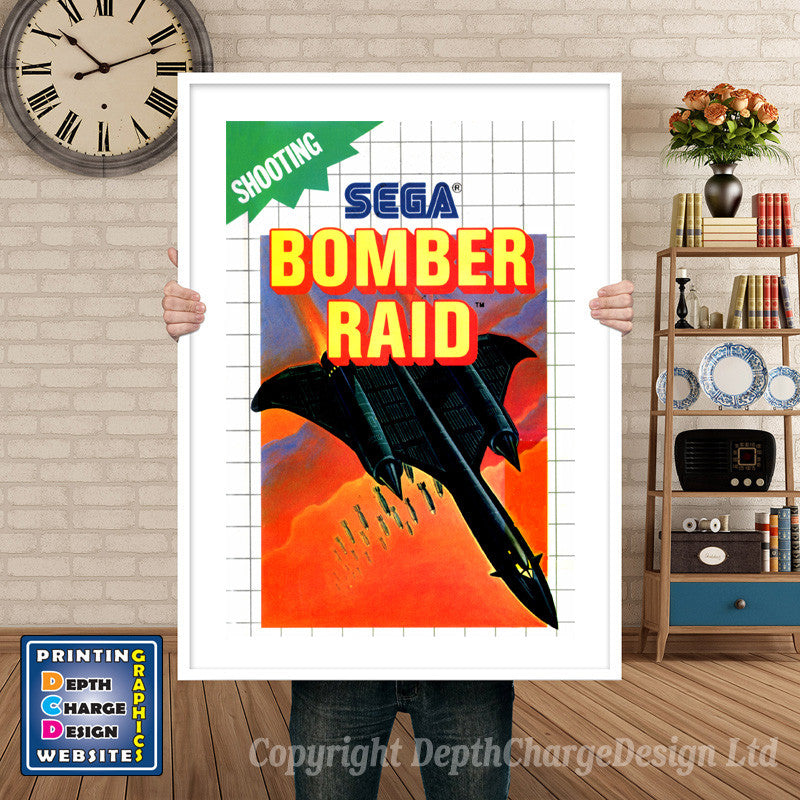 Bomber Raid Inspired Retro Gaming Poster A4 A3 A2 Or A1