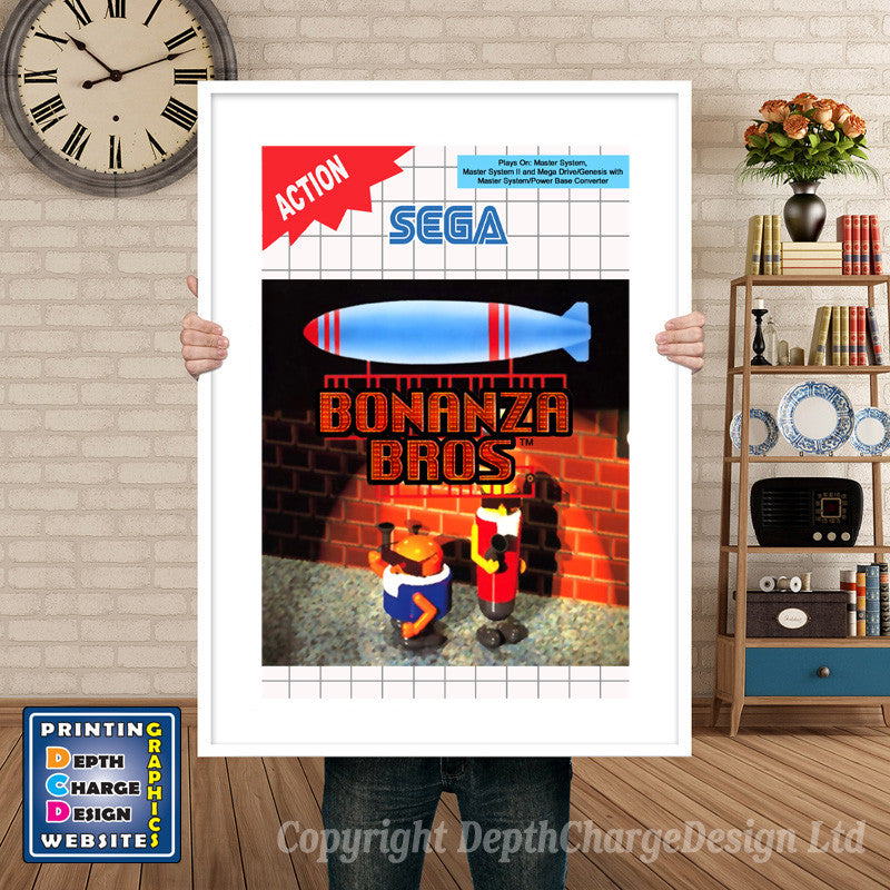 Bonanza Bros Inspired Retro Gaming Poster A4 A3 A2 Or A1