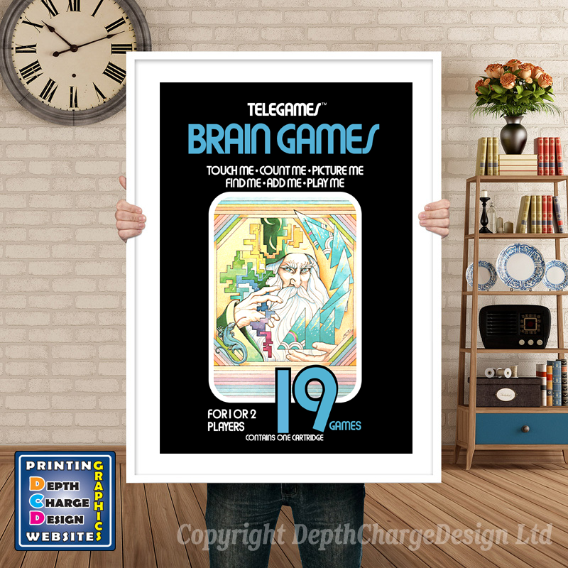 Brain Games 2 - Atari 2600 Inspired Retro Gaming Poster A4 A3 A2 Or A1