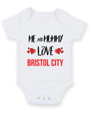 Me and Mummy love bristol city Personalised FOOTBALL TEAM Baby Grow