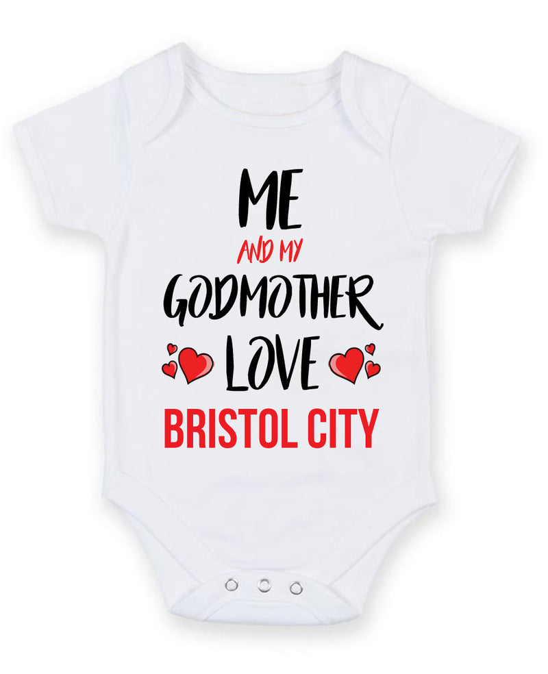 Me and My Godmother Love bristol city Personalised FOOTBALL TEAM Baby Grow