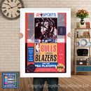 Bulls Vs Blazers And Thenbaplayoffs - Sega Megadrive Inspired Retro Gaming Poster A4 A3 A2 Or A1