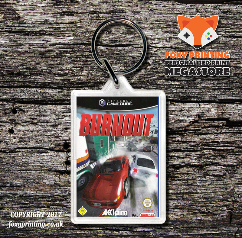 Burn Out Eu Gamecube Game Inspired Retro Gaming Keyring