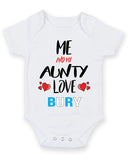 Me and My Aunty Love bury Personalised FOOTBALL TEAM Baby Grow