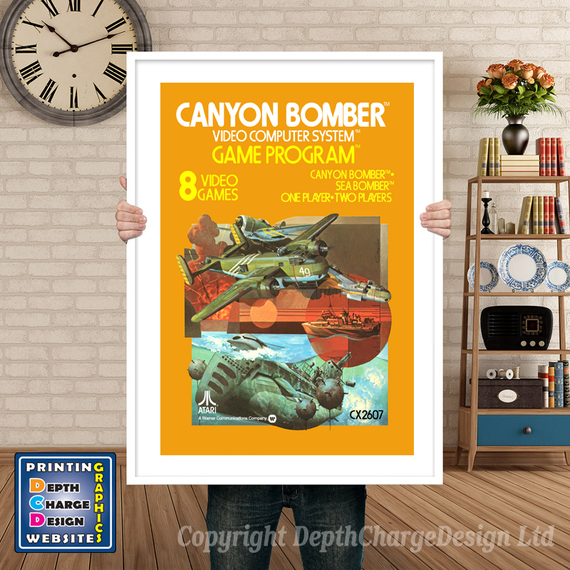 Canyon Bomber 2 - Atari 2600 Inspired Retro Gaming Poster A4 A3 A2 Or A1