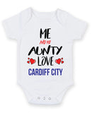 Me and My Aunty Love cardiff city Personalised FOOTBALL TEAM Baby Grow