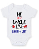 Me and My Uncle Love cardiff city Personalised FOOTBALL TEAM Baby Grow