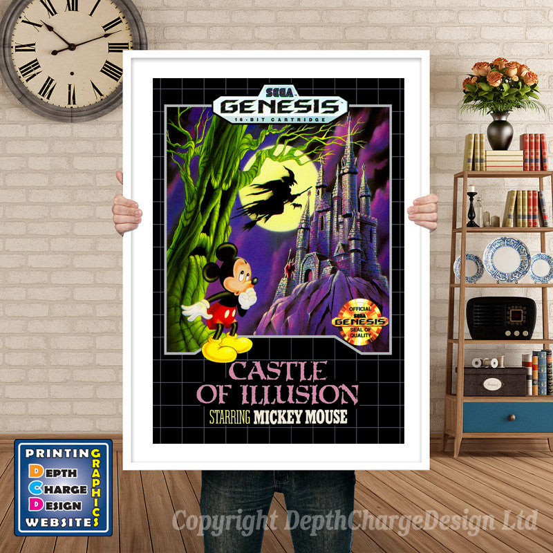 Castle Of Illusion - Sega Megadrive Inspired Retro Gaming Poster A4 A3 A2 Or A1