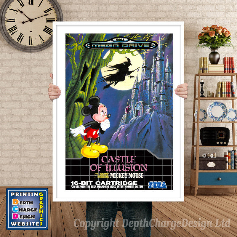 Castle Of Illusion Eu - Sega Megadrive Inspired Retro Gaming Poster A4 A3 A2 Or A1 – Castle Of Illusion Eu - Sega Megadrive Inspired Retro Gaming Poster
