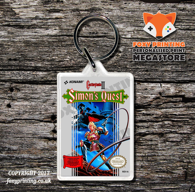 Castle Vania Retro NES Game Cover Art Gaming Keyring