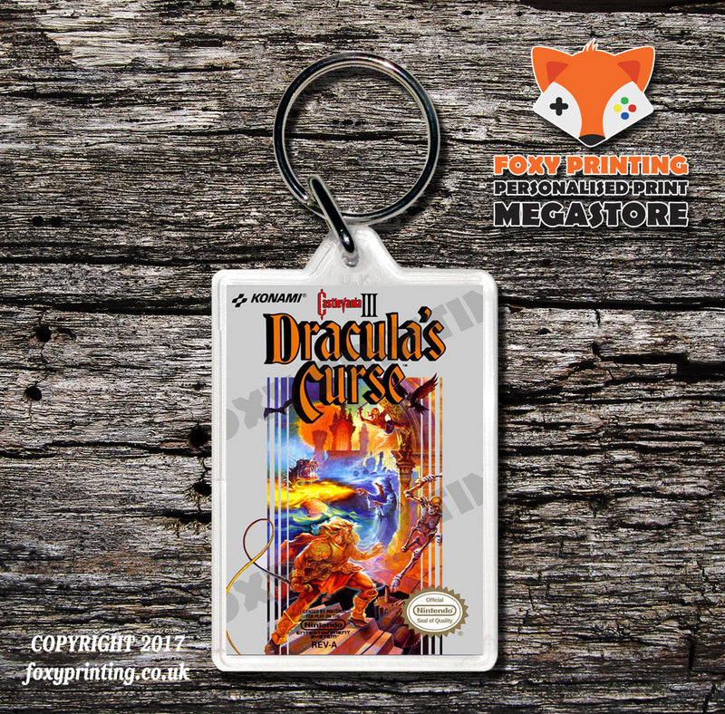 Castlevania2 Retro NES Game Cover Art Gaming Keyring
