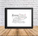 Personalised Cat 2 B Word Art Poster Print