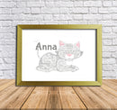 Personalised Cat 2 B Word Art Poster Print
